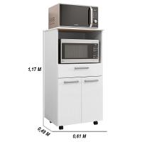 Balcão De Cozinha Duplo Forno 2 Portas E 1 Gaveta Duetto - Branco/supremo - 2