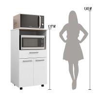 Balcão De Cozinha Duplo Forno 2 Portas E 1 Gaveta Duetto - Branco/supremo