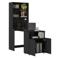 Armário Escrivaninha 2 Portas Com Mesa Retrátil Duo - Preto - 3