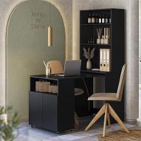 Armário Escrivaninha 2 Portas Com Mesa Retrátil Duo - Preto - 10