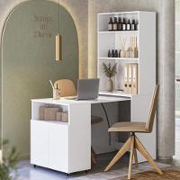 Armário Escrivaninha 2 Portas Com Mesa Retrátil Duo - Branco - 10