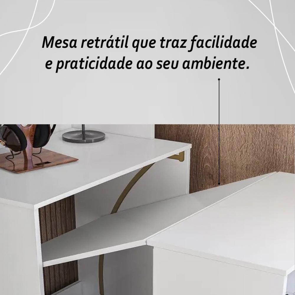 Armário Bancada De Cozinha 2 Portas Com Mesa Retrátil Duo - Branco - 7