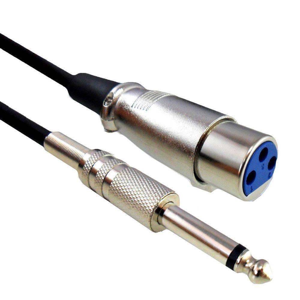 Cabo De Microfone 5 Metros Niquel P10 Mn+cannon Femea - 1