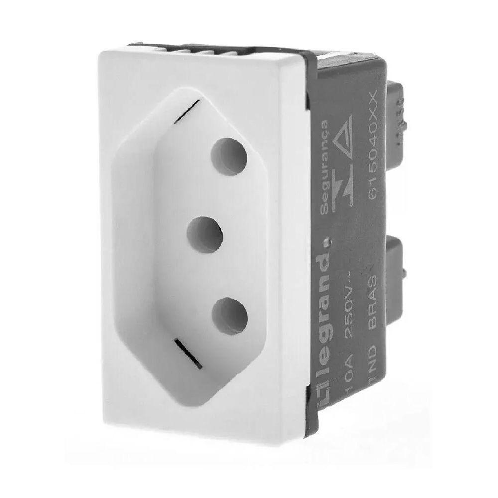 Tomada 2p+t 10a 250v B. Parafuso 1m Branca 615040bc - 1