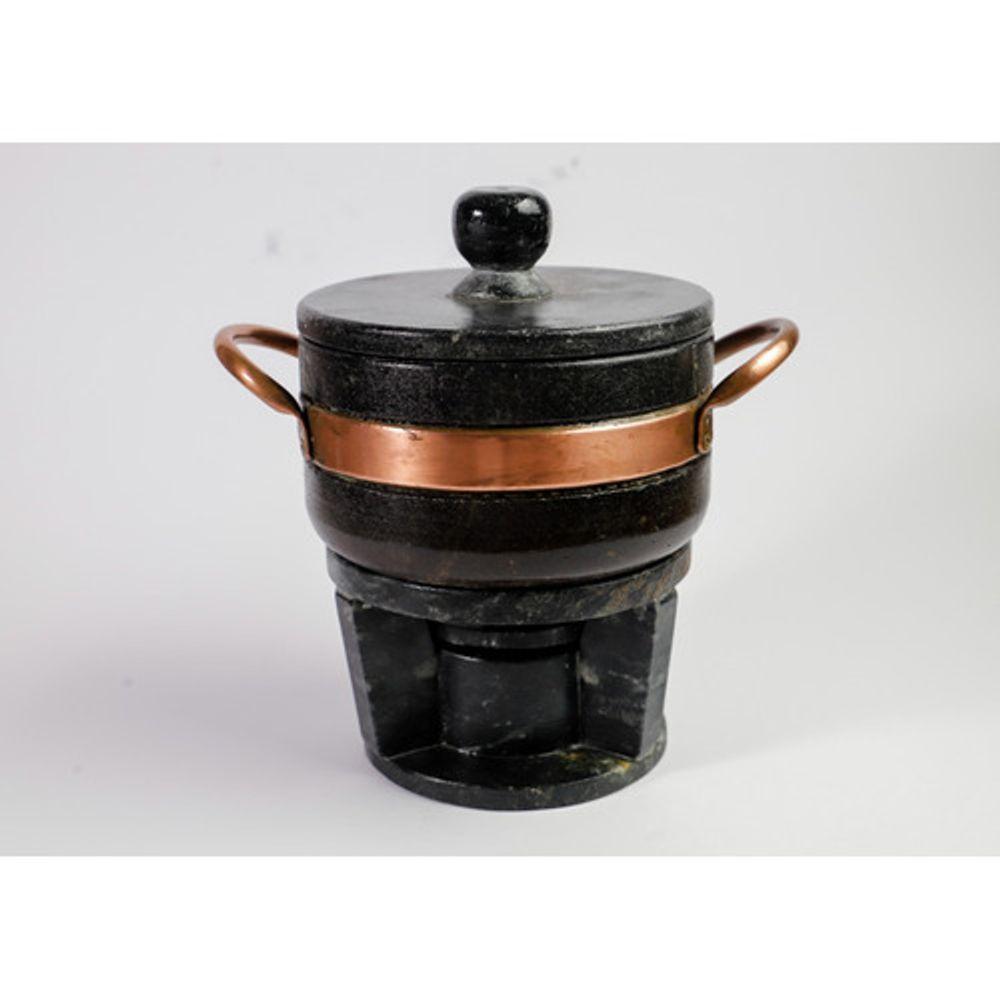 Kit Fondue Pedra Sabão Completo 8 Pçs Chapa 27 Cm - 5