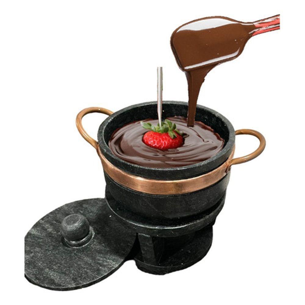 Kit Fondue Pedra Sabão Completo 8 Pçs Chapa 27 Cm - 6