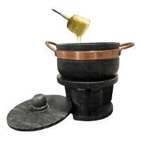 Kit Fondue Pedra Sabão Completo 8 Pçs Chapa 27 Cm