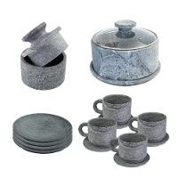 Jogo Mesa Posta Café Chá Em Pedra Sabão - 1
