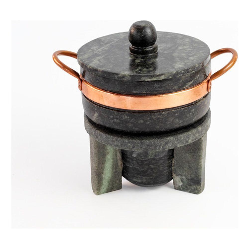 Kit Fondue Pedra Sabão Completo 16 Ppeças - Chapa 23 Cm - 6