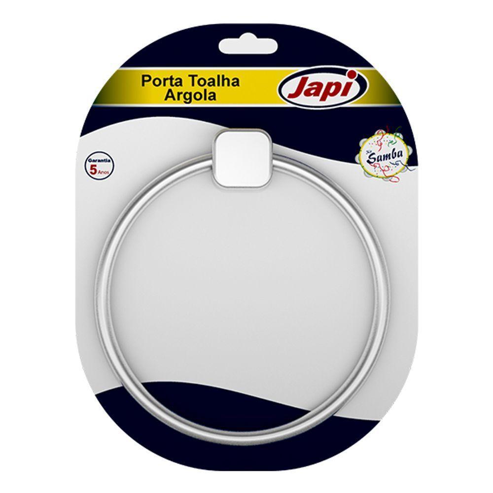 Porta Toalha Argola Samba Quadrado Cromado 15cm - Japi - 2