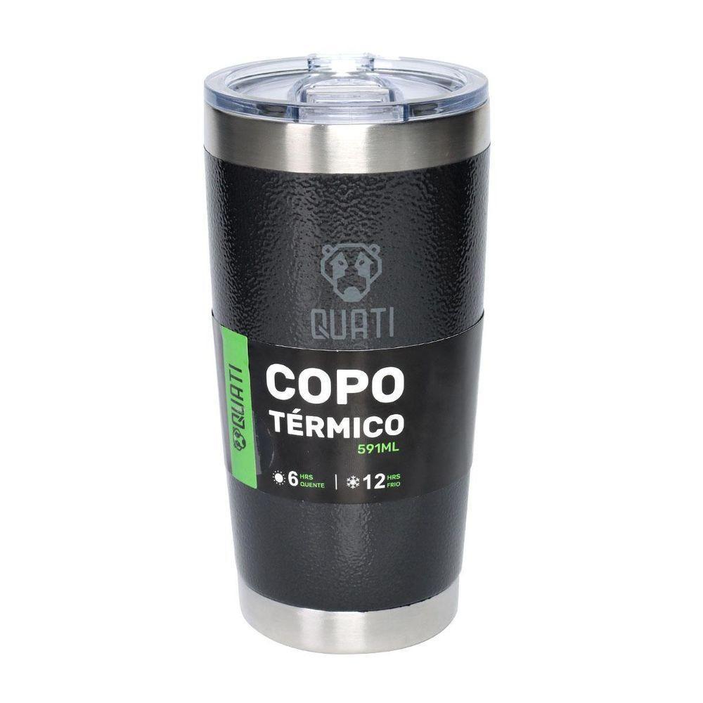 Copo Térmico Quati Com Tampa 591ml Preto - Cpct591 - 8