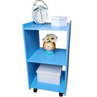 Mesa De Cabeceira Com Rodinhas Giratórias 100% Mdf Azul - 1