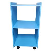 Mesa De Cabeceira Com Rodinhas Giratórias 100% Mdf Azul - 2