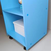 Mesa De Cabeceira Com Rodinhas Giratórias 100% Mdf Azul - 3