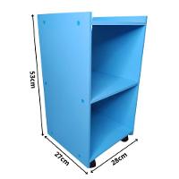 Mesa De Cabeceira Com Rodinhas Giratórias 100% Mdf Azul - 6