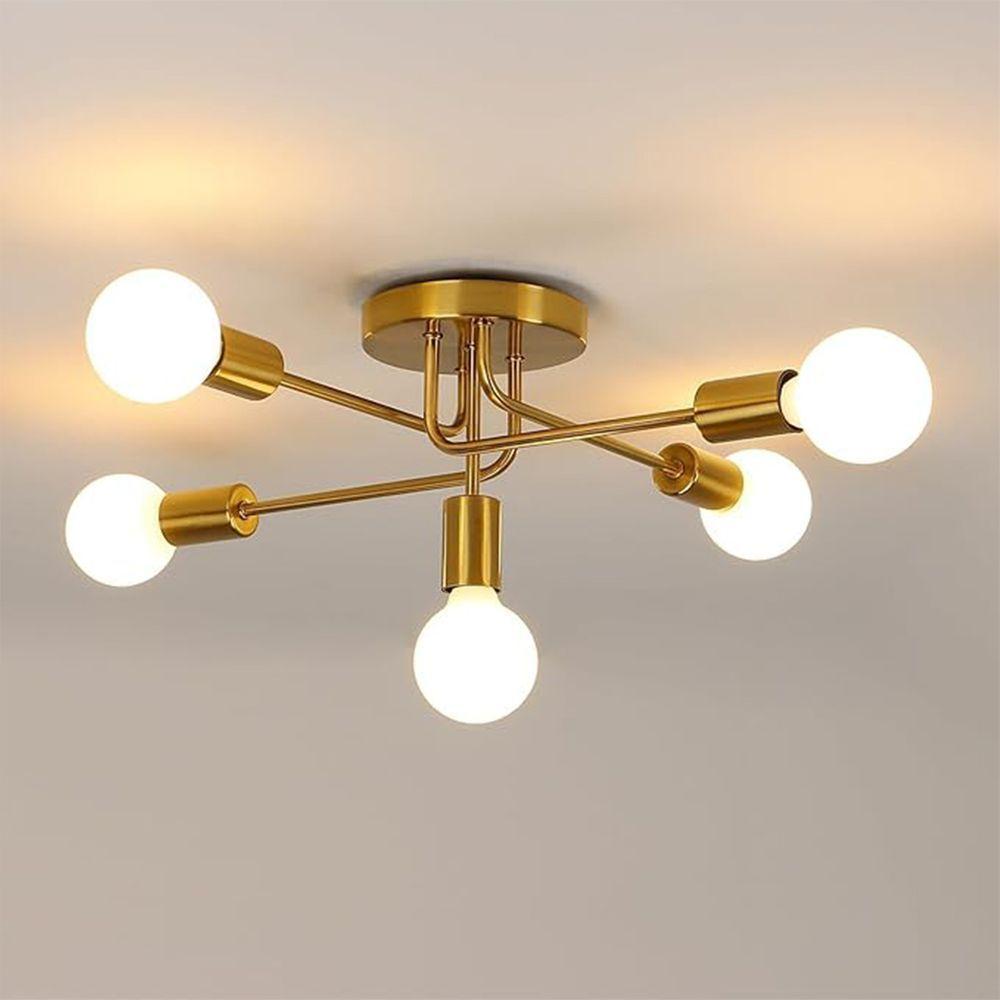 Lustre Sputnik Luminaria 5 Lampadas E27 Iluminaçao Quarto Sala Recepçao Comercial Residencial Luxo Ambiente Decoraçao - 7