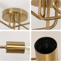 Lustre Sputnik Luminaria 5 Lampadas E27 Iluminaçao Quarto Sala Recepçao Comercial Residencial Luxo Ambiente Decoraçao - 2