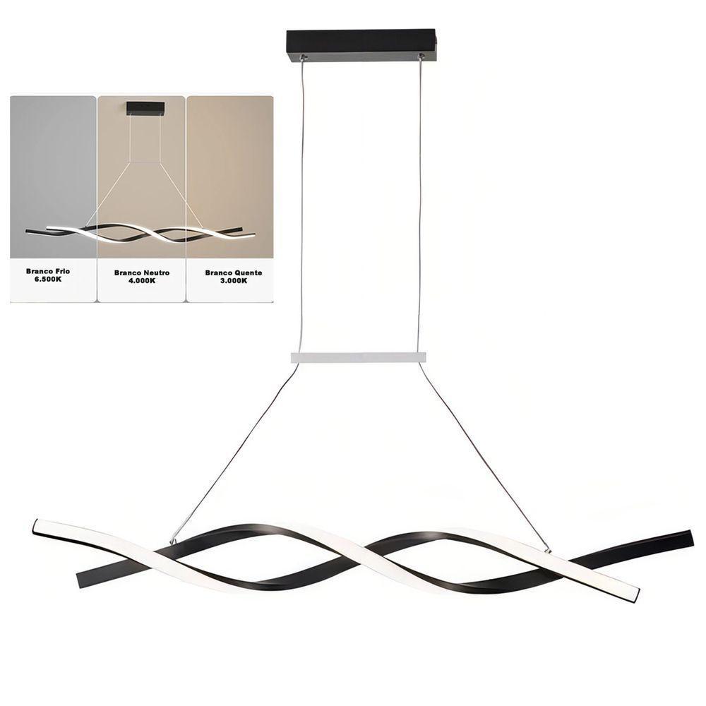 Lustre Pendente Aspiral Led Iluminaçao Hall De Entrada Recepçao Sala De Jantar Decoraçao Comercial Residencial Ambiente - 1