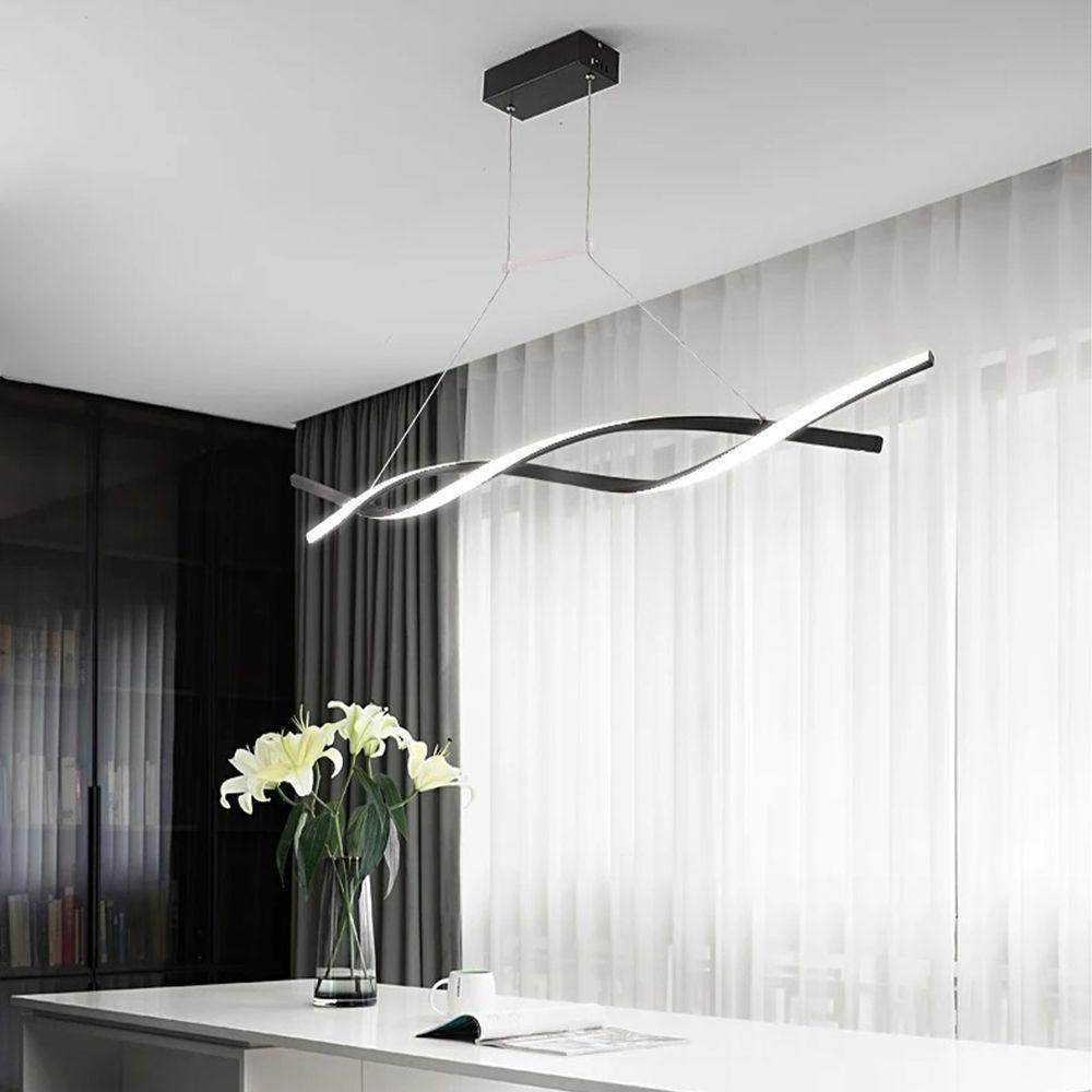 Lustre Pendente Aspiral Led Iluminaçao Hall De Entrada Recepçao Sala De Jantar Decoraçao Comercial Residencial Ambiente - 3