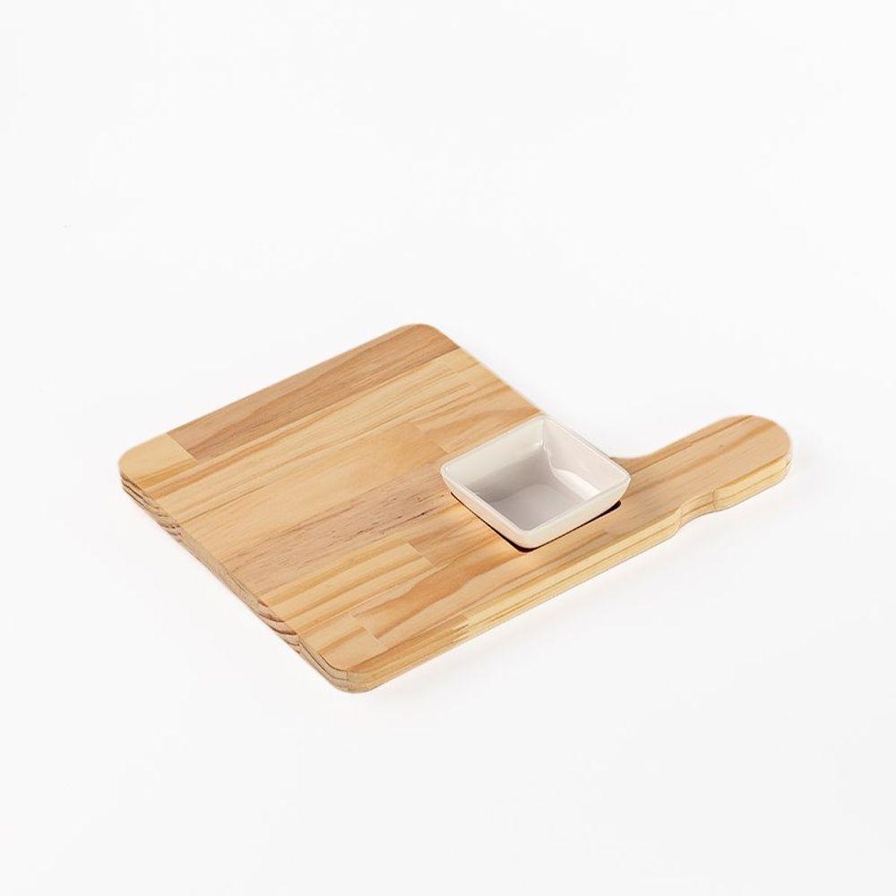 Tábua Para Hamburguer Madeira Pinus Com Pote - Stolf - 1