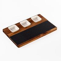 Tábua Para Servir Com Vidro E 3 Potes - Stolf - 1