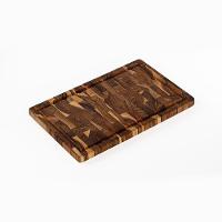 Tábua Para Corte Com Canaleta Em Madeira Teca Invertida - Stolf 39x25 - 1