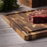 Tábua Para Corte Com Canaleta Em Madeira Teca Invertida - Stolf 39x25 - 3