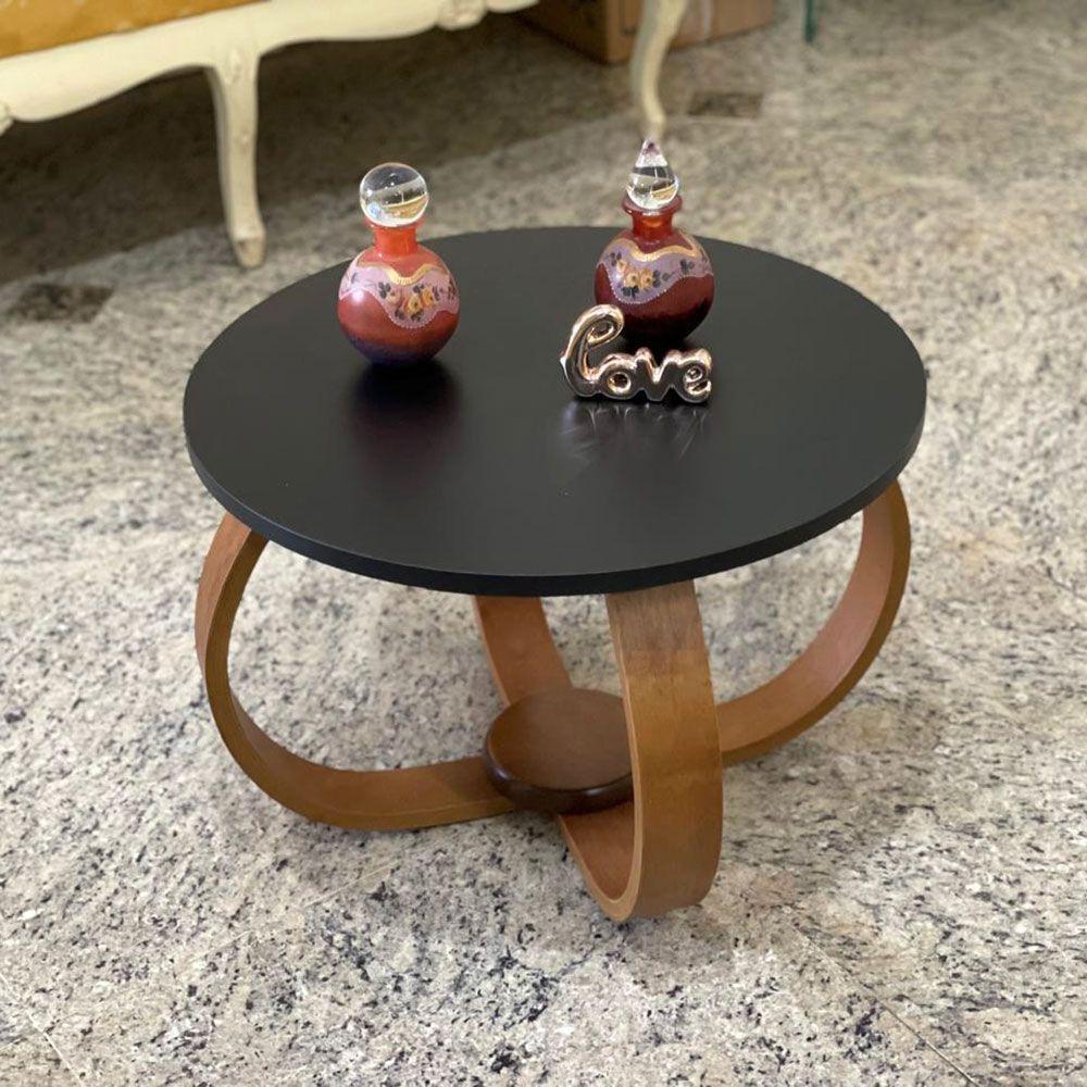 Mesa De Centro E Lateral Pés Cebola 50x35cm Cor Preto - 1