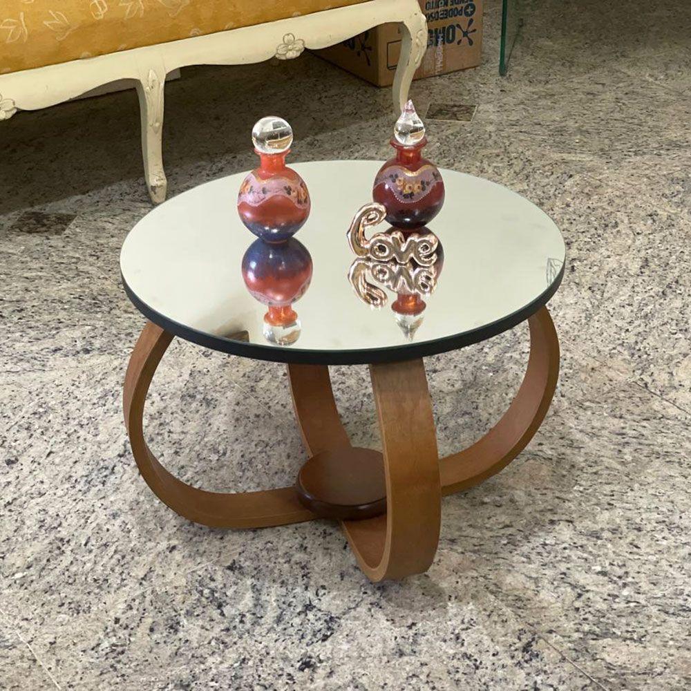 Mesa De Centro E Lateral Pés Cebola 50x35cm Espelhada Cor Preto - 1