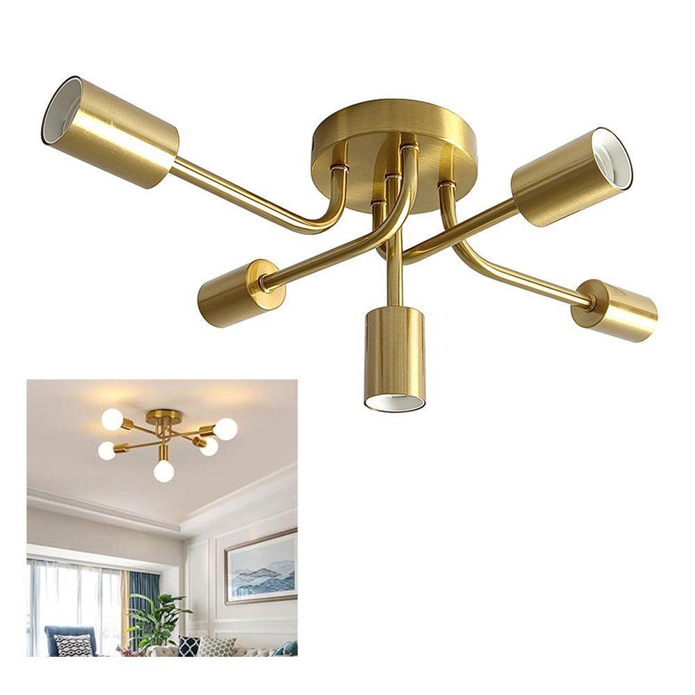 Lustre Sputnik Luminaria 5 Lampadas E27 Moderno Iluminaçao Casa Quarto Sala Ambiente Decoraçao Comercial Residencial - 1