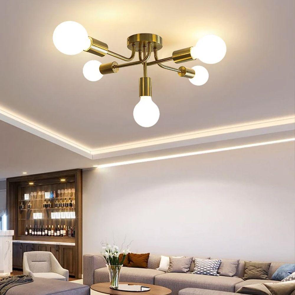 Lustre Sputnik Luminaria 5 Lampadas E27 Moderno Iluminaçao Casa Quarto Sala Ambiente Decoraçao Comercial Residencial - 8