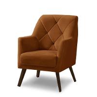 Poltrona Decorativa Retrô Recepção Magali Veludo Laranjado Lansofbr - 1