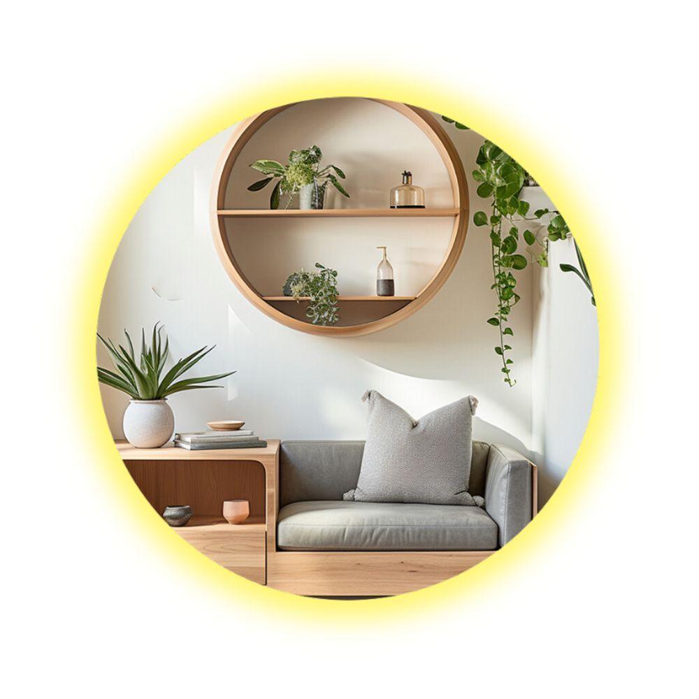 Espelho Redondo Com Iluminação Led Branco Frio - 6000k - 80x80 Cm - 5