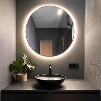 Espelho Redondo Com Iluminação Led Branco Frio - 6000k - 80x80 Cm - 1