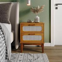 Kit 2 Mesas De Cabeceira Santorini 2 Gavetas 45 Cm Nature - Bege - 2