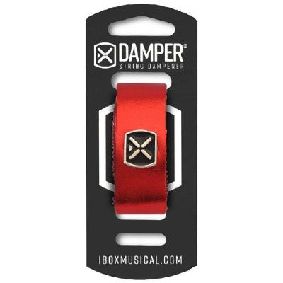 Damper Ibox Em Couro E Tag Em Metal Vermelho Metalico Dmmd04