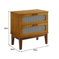 Mesa De Cabeceira Santorini 2 Gavetas 60 Cm Nature - Bege - 5