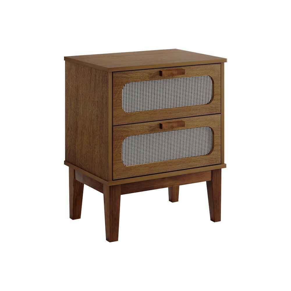 Mesa De Cabeceira Santorini 2 Gavetas 45 Cm Amêndoa - Bege - 2
