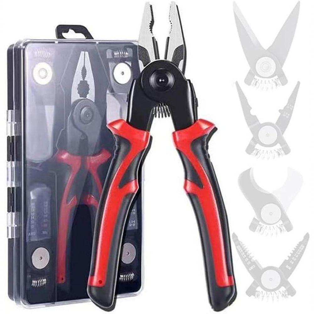 Conjunto De Alicates, Conjunto De Alicates De Cabeça Intercambiável Multifuncional 5 Em 1, Alicate De Fio De Aço - 1