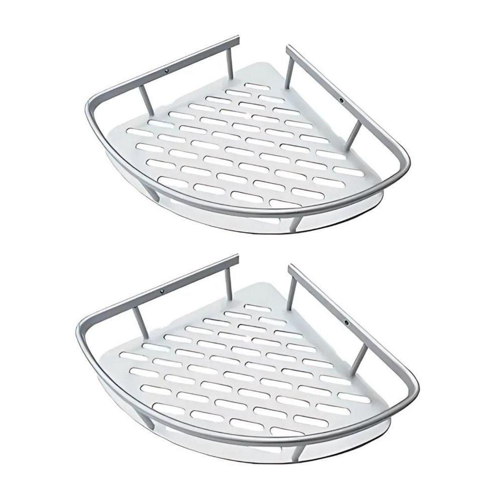 Suporte Organizador Shampoo Sabonete Banheiro Prata 2 Unidades - 1