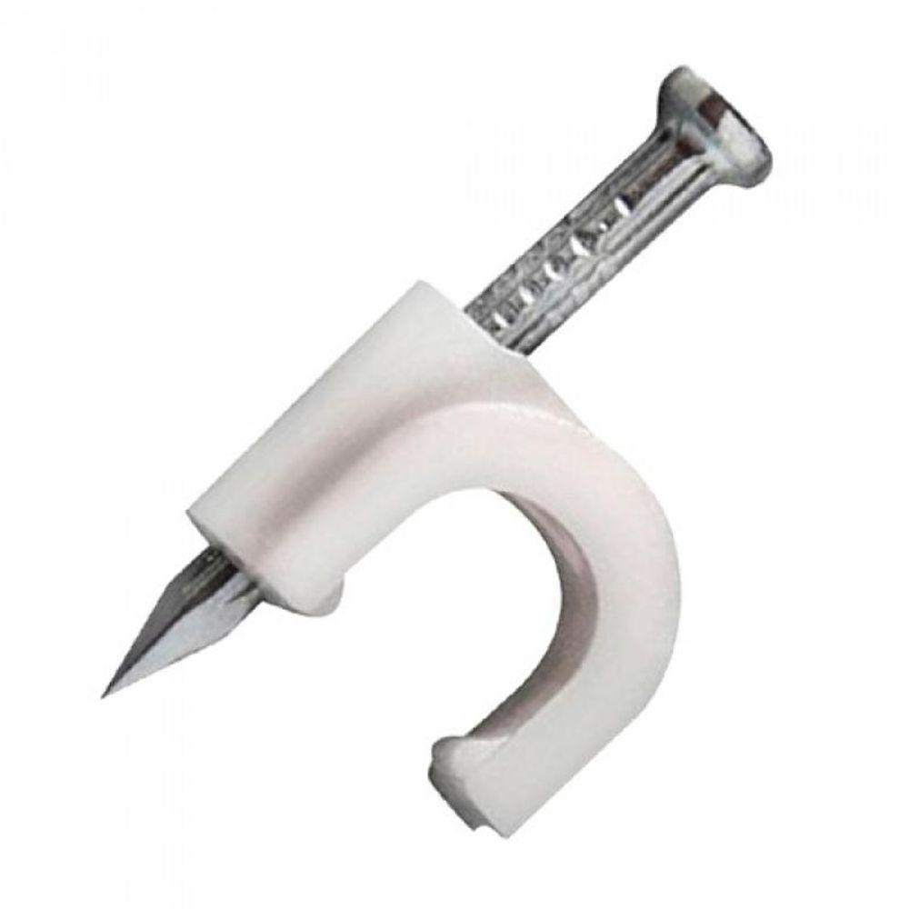 Fixa Fio- Cabo Rg6 8mm Branco Com Prego De Aco Pacote... - 1