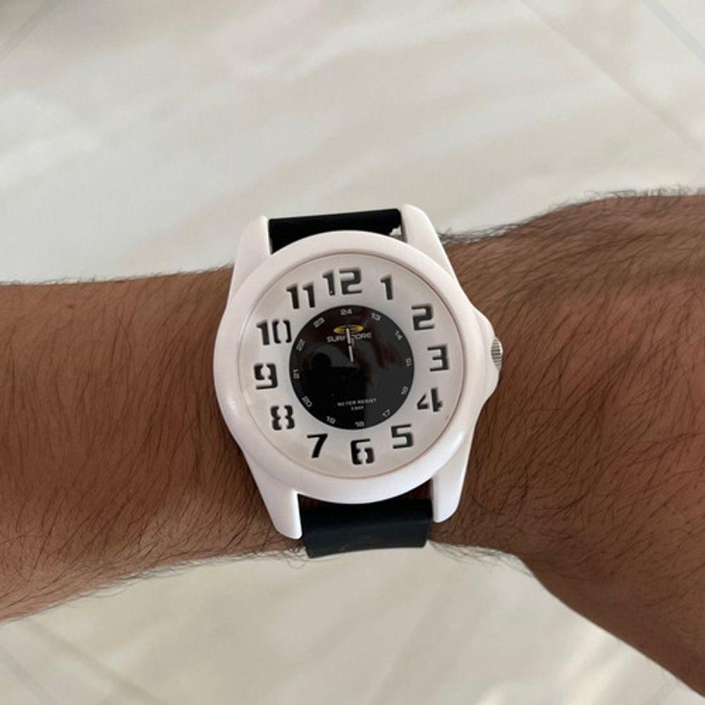 Relógio Analógio Masculino Surf More Analógico Branco 45mm - 2