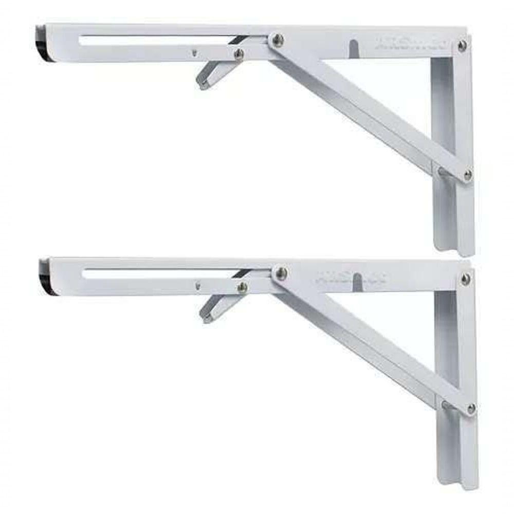 Kit 2 Suportes Mão Francesa Dobrável Retrátil Reforçada 34cm - 1