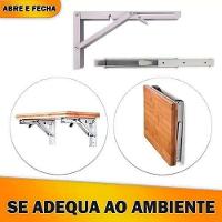 Kit 2 Suportes Mão Francesa Dobrável Retrátil Reforçada 34cm - 5