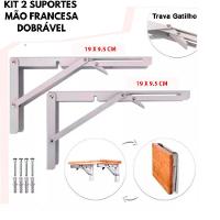 Kit 2 Mão Francesa Dobrável Retrátil Reforçada 19x9,5cm - 4