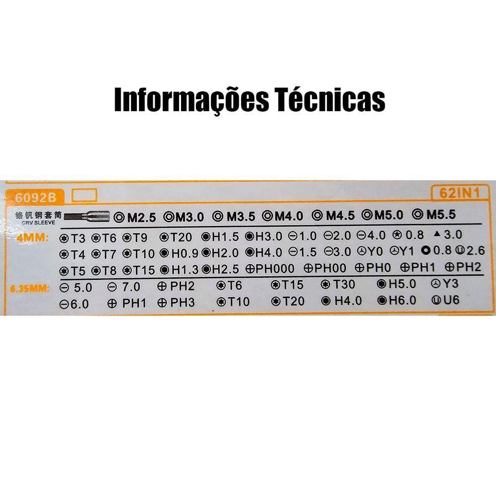 Kit Ferramentas 63 Chaves Precisão Celular Notebook Tablet Amarelo - 6