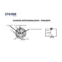 Botao On-off Nwt Com Led Azul 19mm 220v 3a 12v Preta - 3