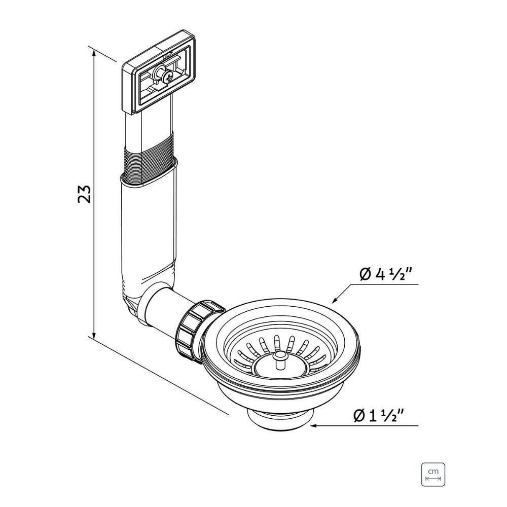 Válvula Tramontina 4 1/2 Polegada Com Escape Em Aço Inox Polido E Polipropileno Para Pias E Cubas - 2
