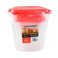 Kit Porta Mantimentos Com 5 Peças Uninjet - Vermelho - 3