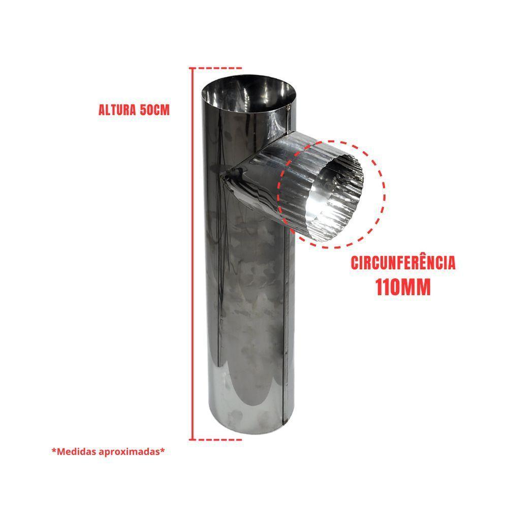Te Chaminé Inox 110mm X 50cm - Fp - 3